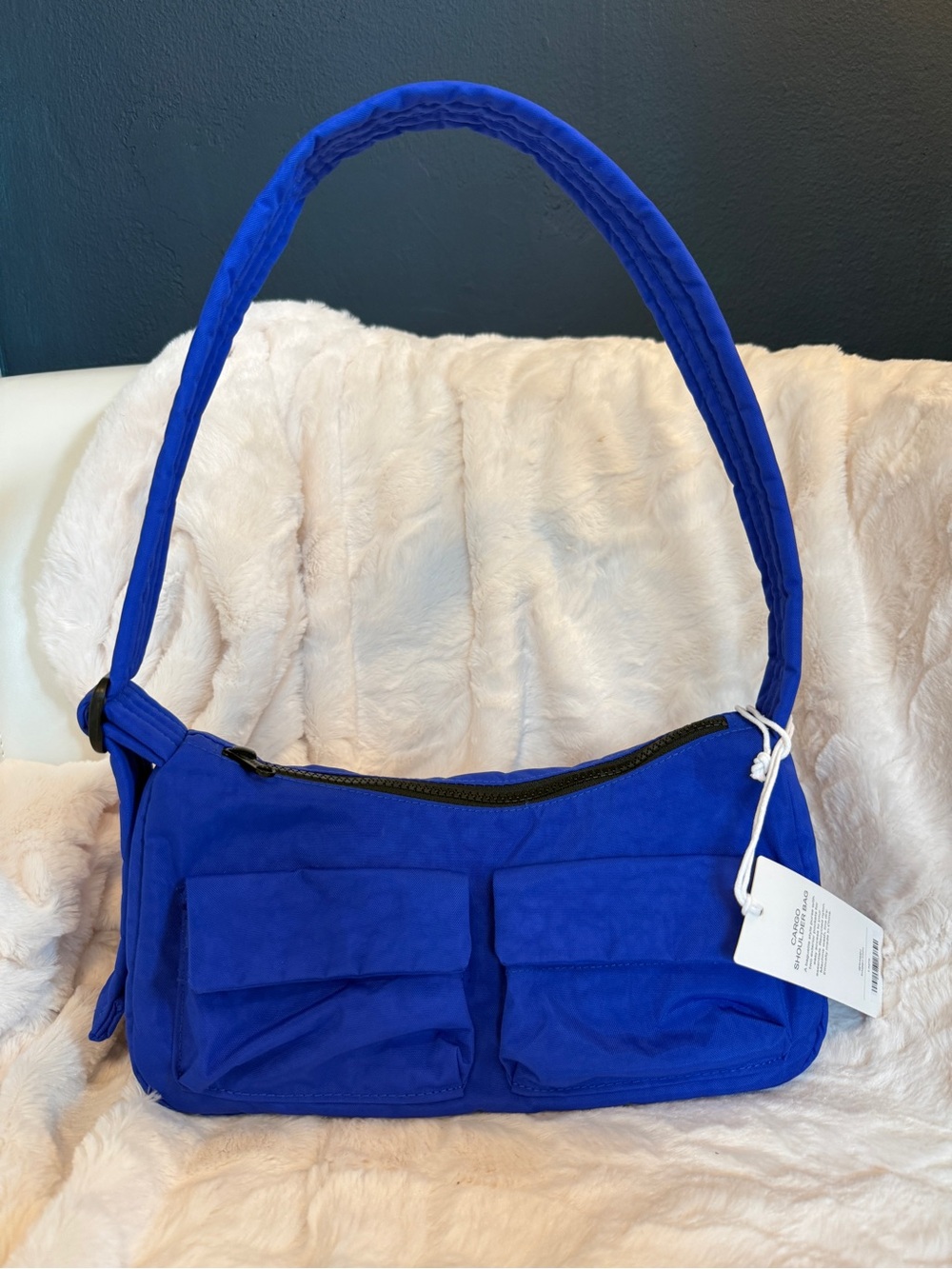 Baggu cargo shoulder bag in lapis blue